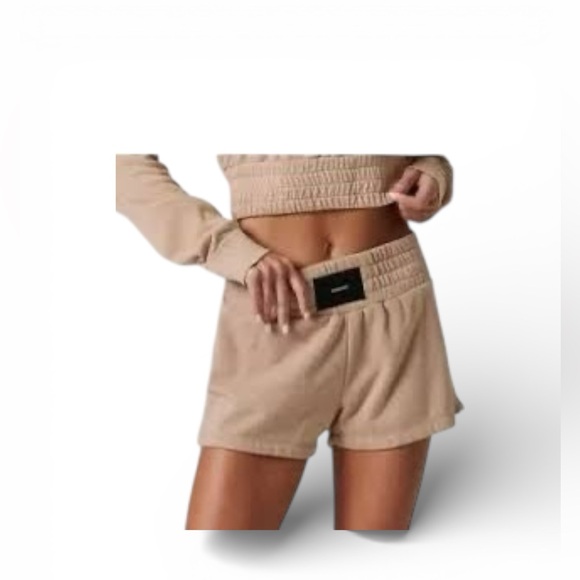 TALENTLESS Pants - TALENTLESS High Waist Beige Lounge Shorts